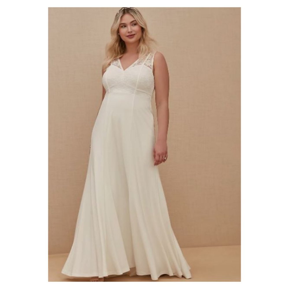 2X (18) PLUS SIZE Ivory Lace Mermaid Wedding Dress